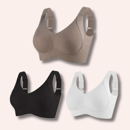 Sujetador sin aros ajustable de cuatro filas de color liso para mujer
