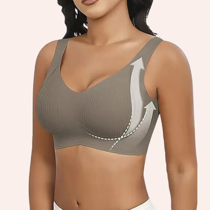 Sujetador sin aros ajustable de cuatro filas de color liso para mujer